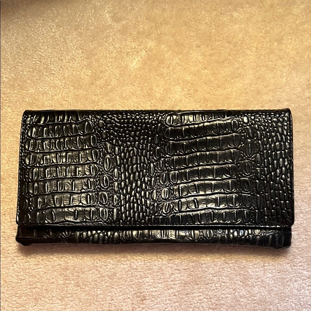 Paradox Black Embossed Leather Clutch